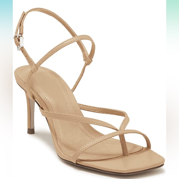 Heel Squart Toe Strapy Wedding Party Tan Nib